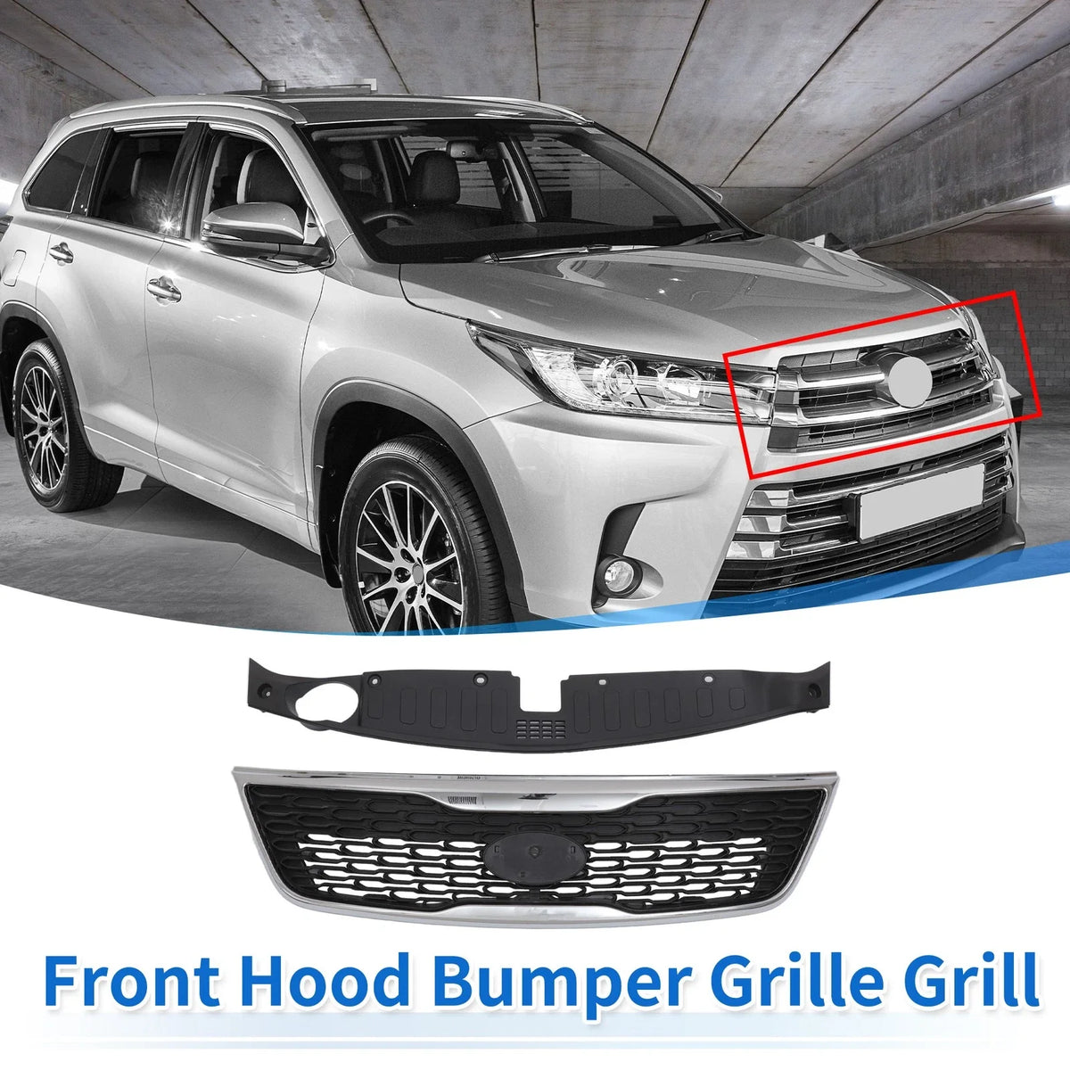 Front Upper Hood Bumper Grille for Kia Sorento (2013) No.863502P500 Black