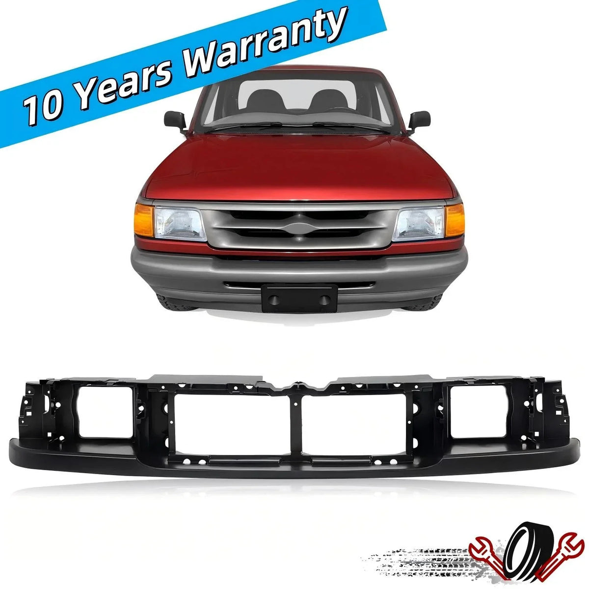 Grille Headlight Mounting Opening Nose Panel for Ford Ranger (1993–1997)