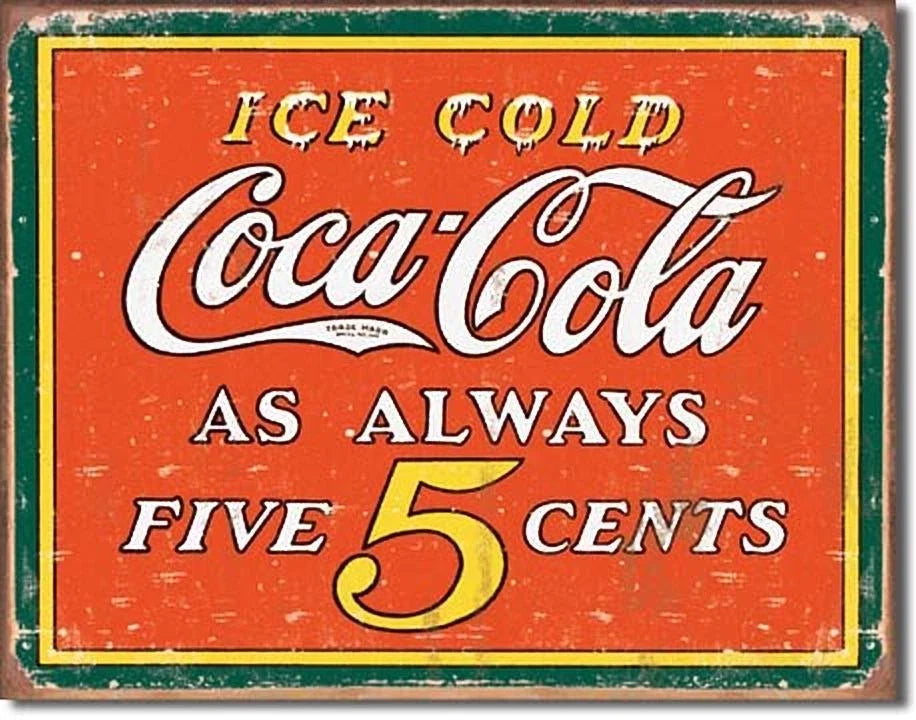 Vintage Tin Metal Sign for Coca Cola Coke Bottle (1471)