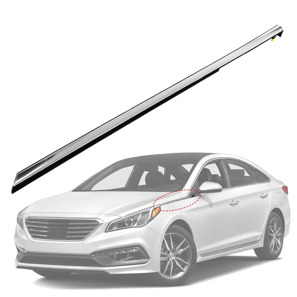 Chrome Fender Garnish Molding Trim for Hyundai Sonata (2015–2017)