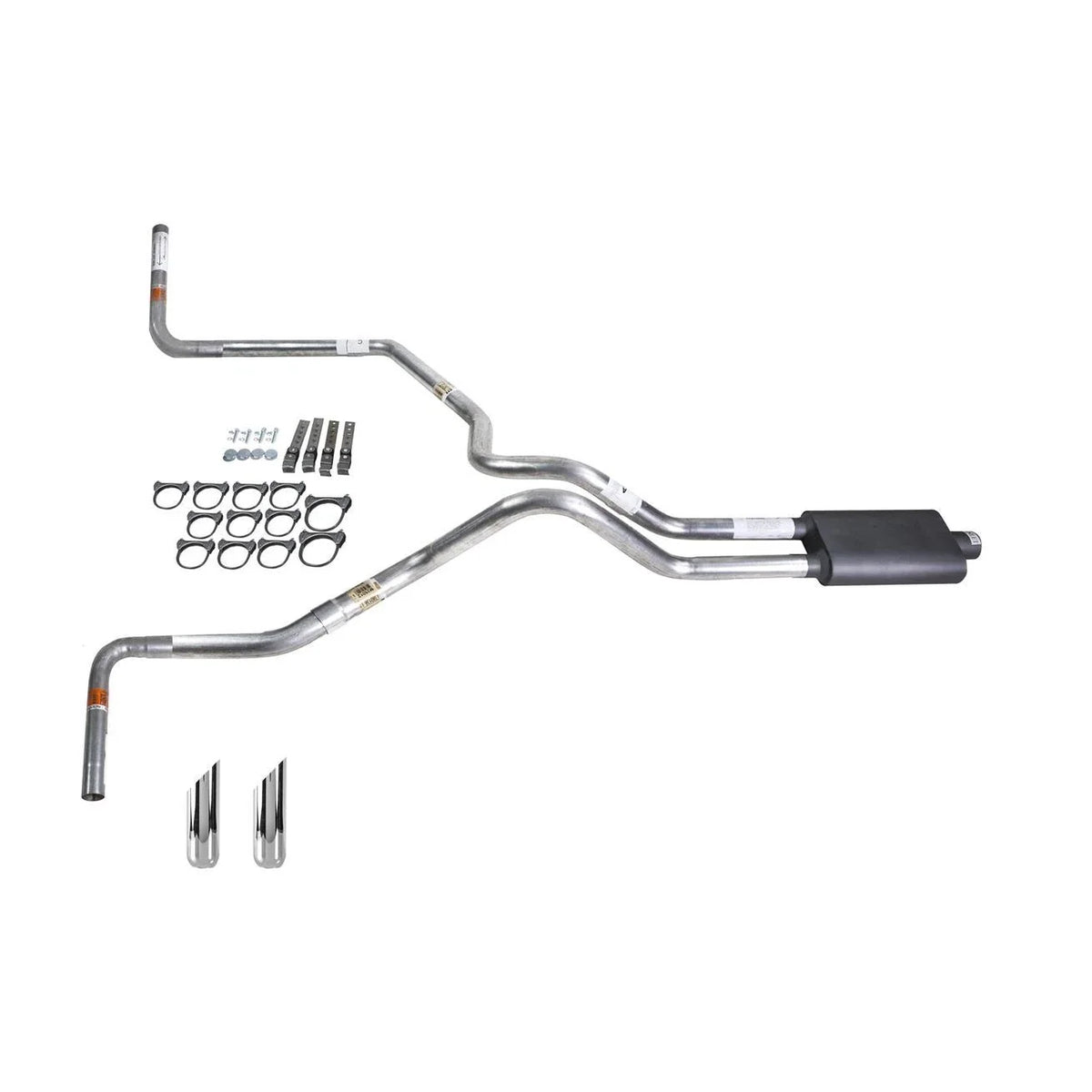 Dual Exhaust Pipe for Silverado 1500 2007–2013 (2.5" Flowsound Muffler, SW Tip)