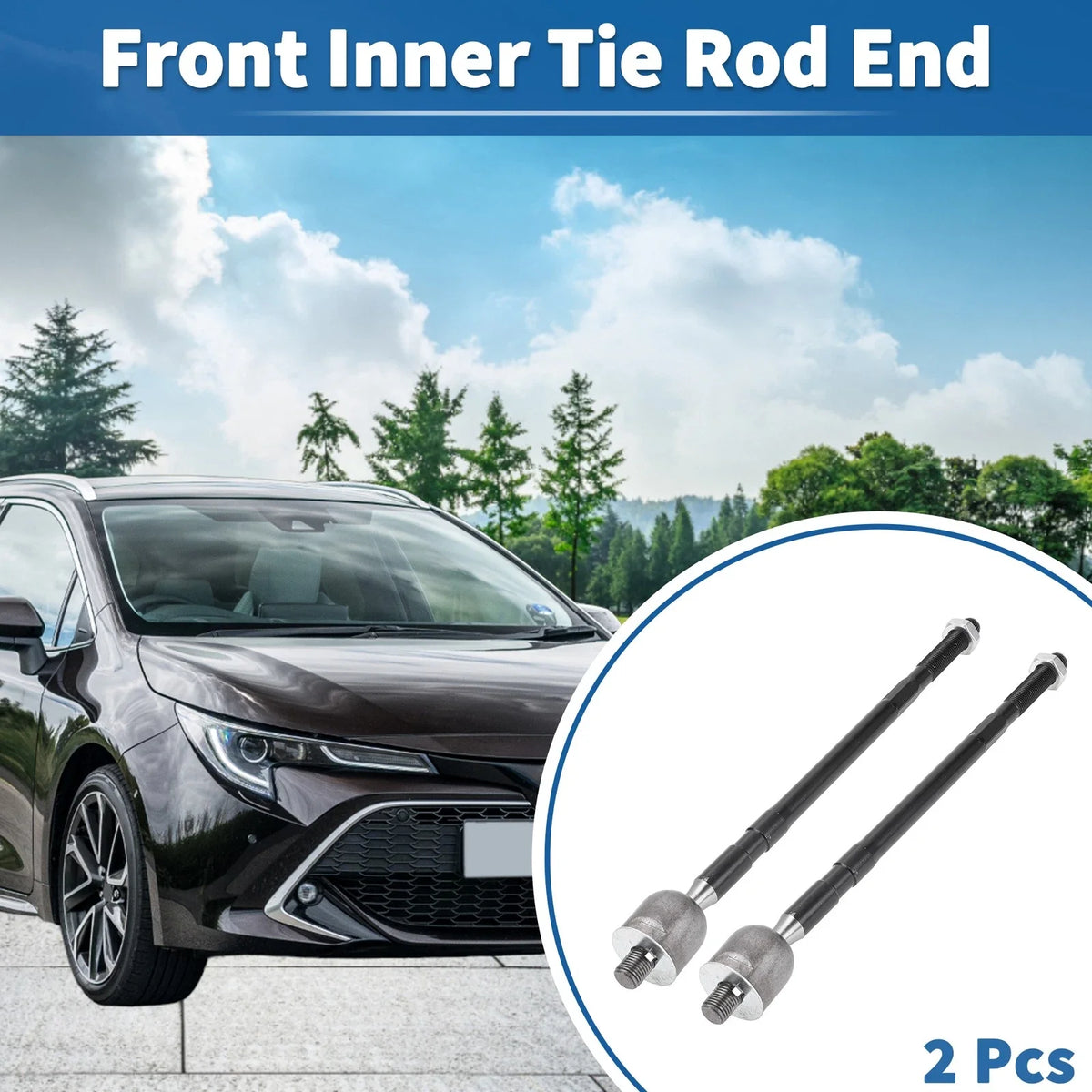 2X Front Inner Tie Rod End Links for Toyota RAV4 Corolla Chevrolet Prizm
