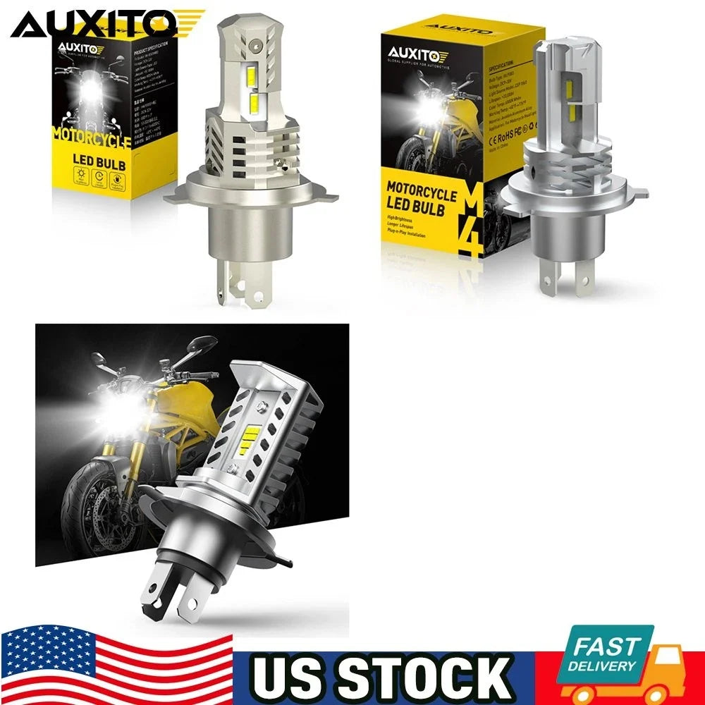 AUXITO H4 9003 LED Bulb for Motorcycle (Hi/Lo Beam)
