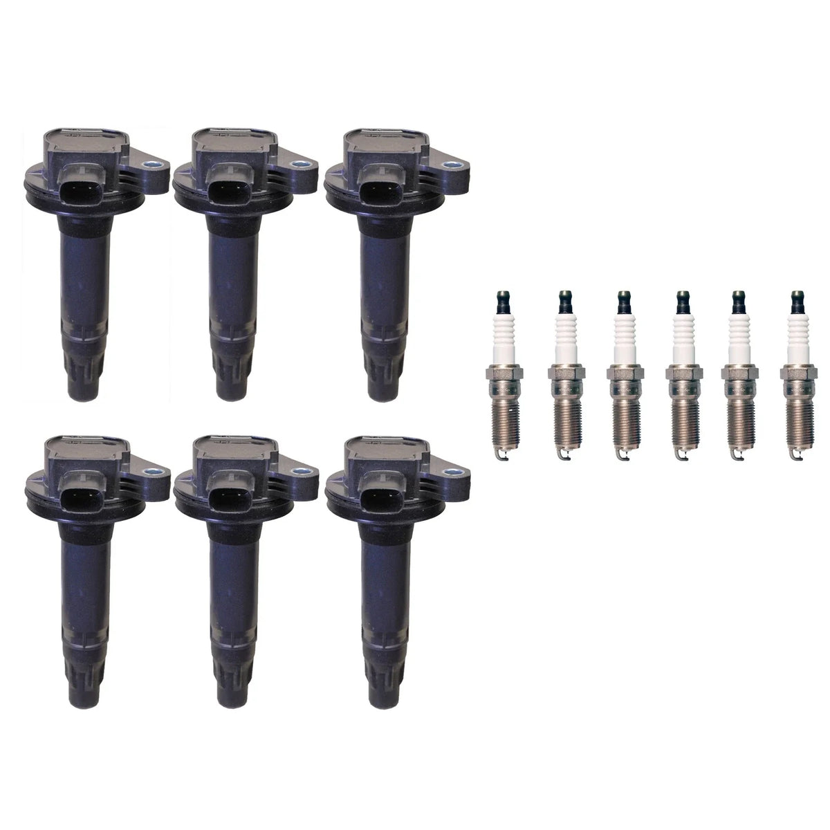 Set of 6 Ignition Coils & Iridium TT Spark Plugs for Ford Mazda (3.5, 3.7)