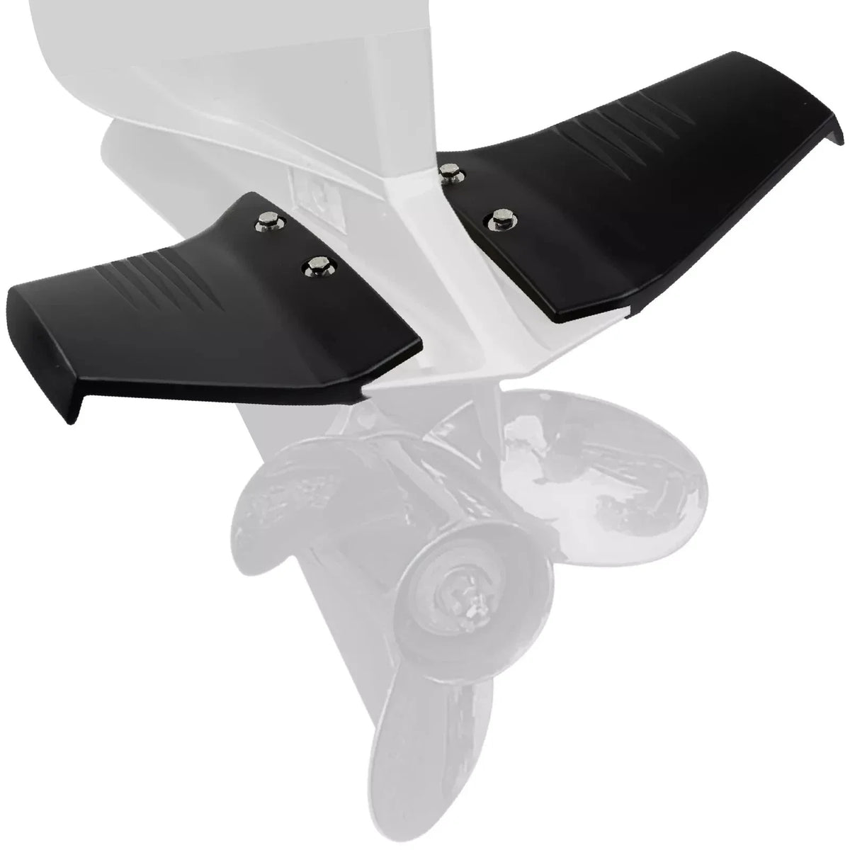 Hydrofoil Stabilizer Fins for Outboard Motors Up to 50HP (Black)