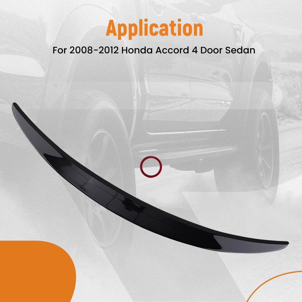 Rear Trunk Spoiler Wing for Honda Accord (2008–2012) ABS Factory Style