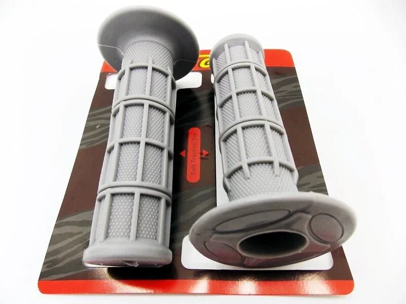 Left & Right Handlebar Grips Set - Grey for Kawasaki MX Enduro Trail