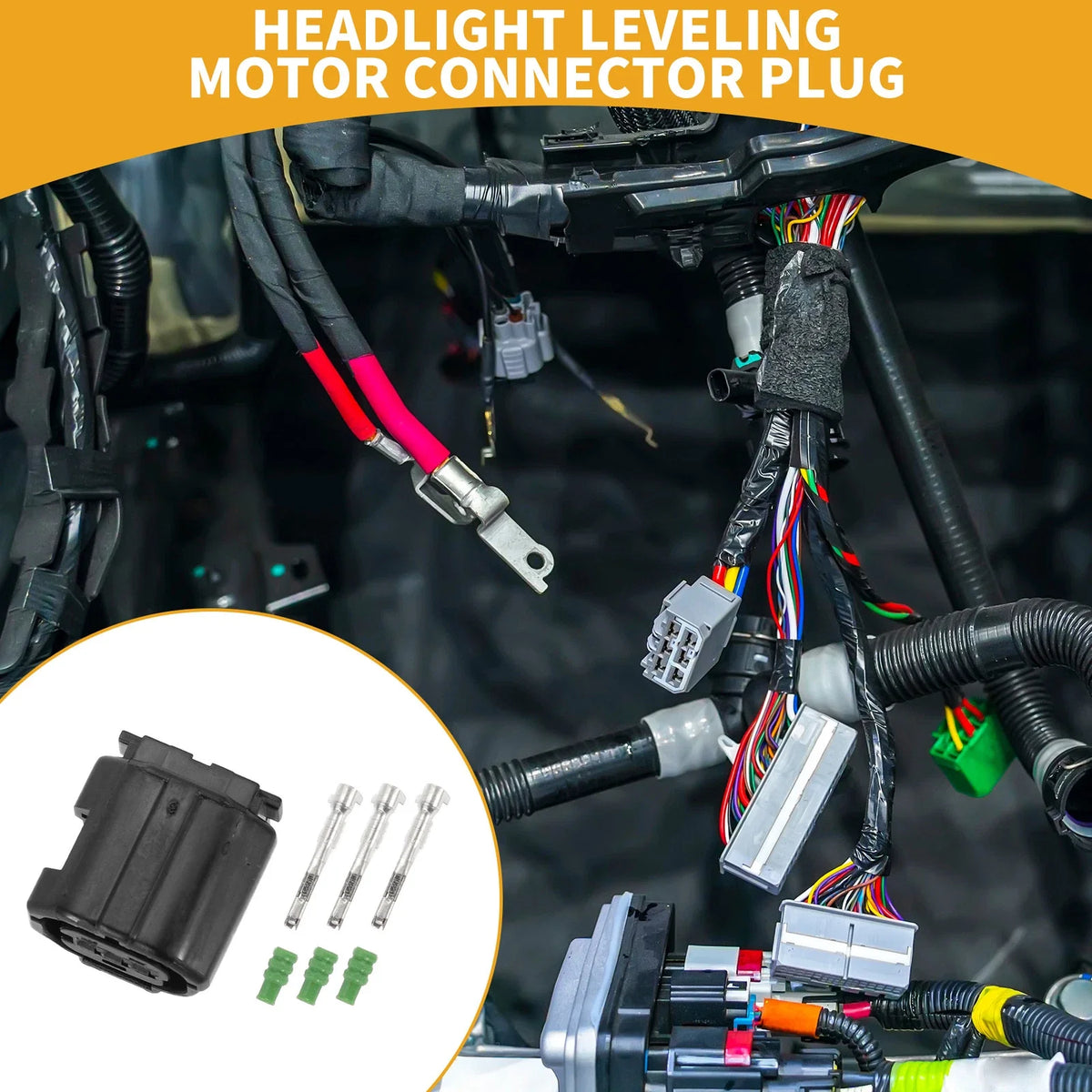 3 Pin Headlight Leveling Motor Connector Plug for Toyota