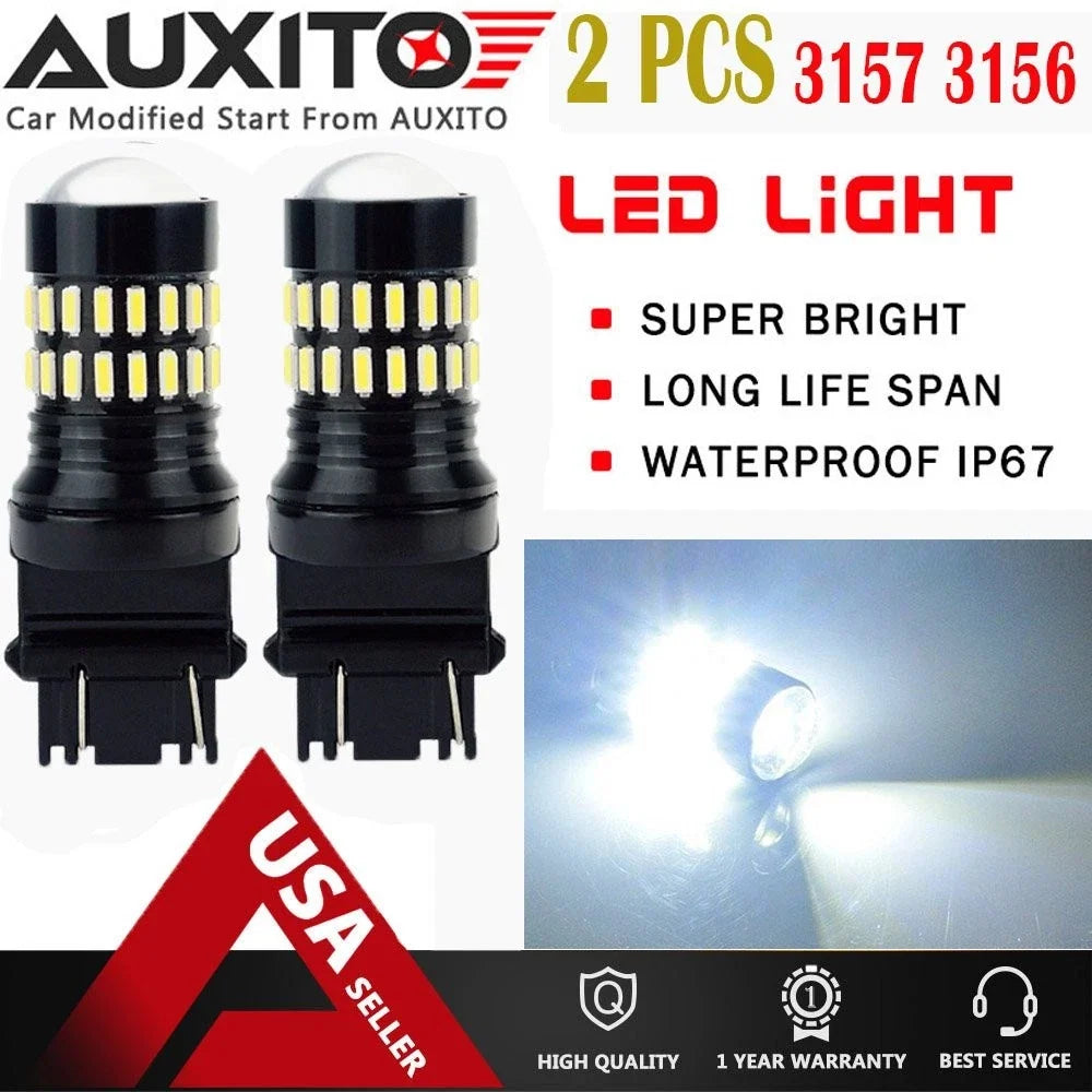 2X 3157 48H LED Tail Brake Stop Backup Reverse Turn Signal Bulb for