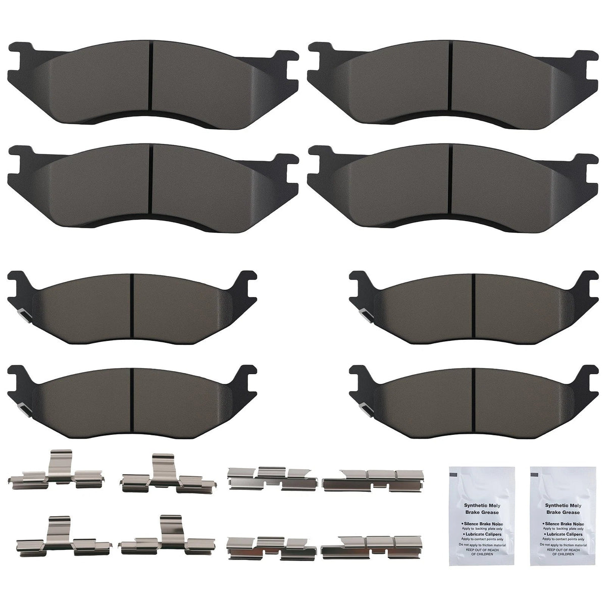 Set of Brake Pads for Front and Rear Dodge Ram 1500 (2002–2005) D966 D898 P966