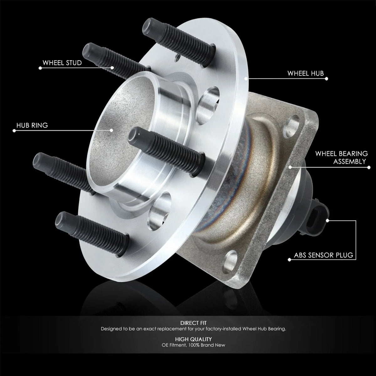 Set of 2 Rear Wheel Bearings & Hubs for Cadillac Deville/Aurora/Toronado/Bonneville (1991–2005)
