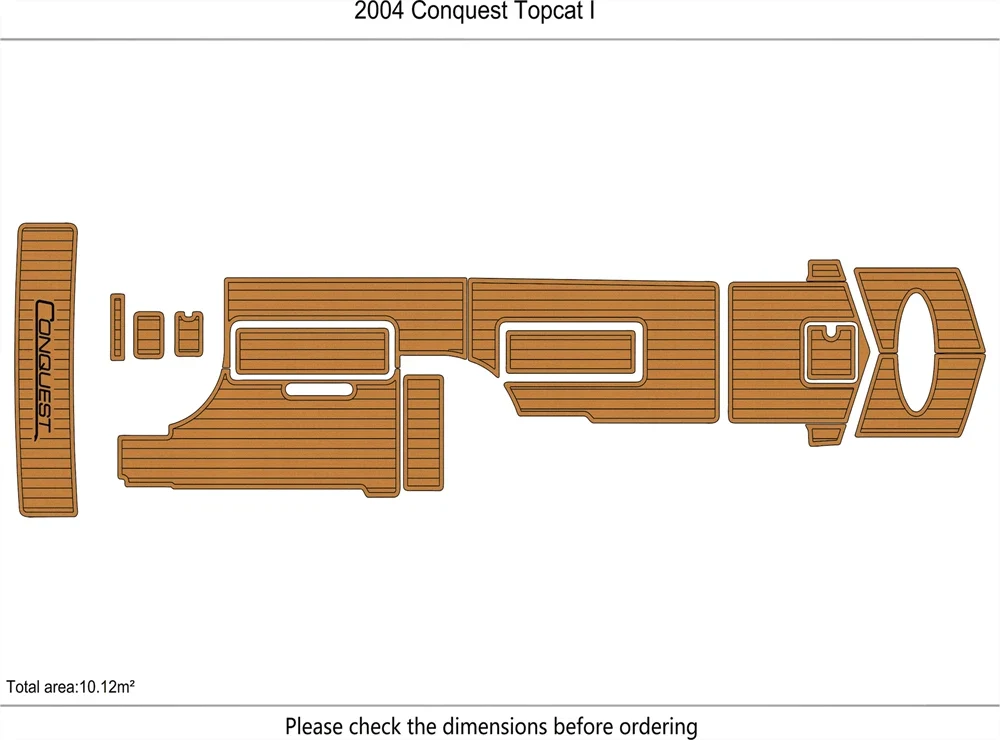 EVA Pad Teak Flooring Mat for Conquest Topcat I (2004)