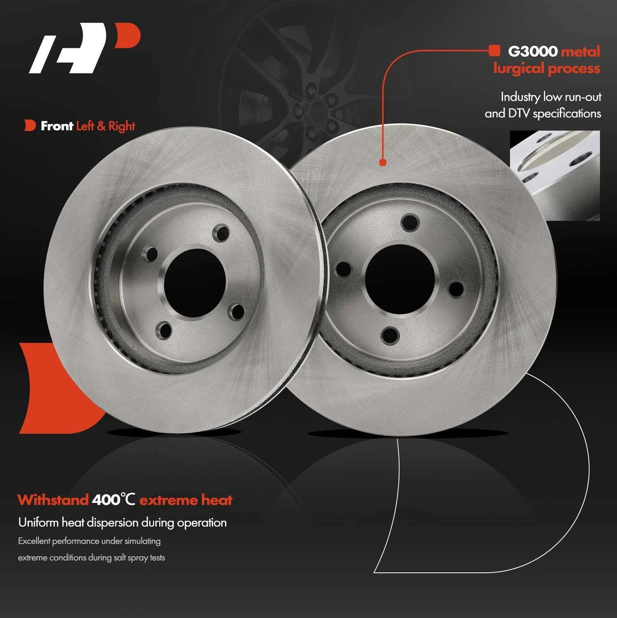 Front Brake Rotor and Ceramic Pad Kit for Nissan Versa 2012-2019
