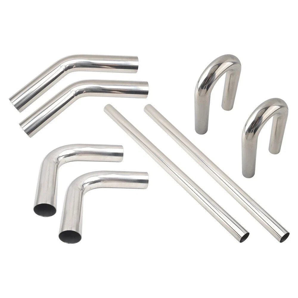 Stainless Steel 4" OD Exhaust Pipes - 8Pcs Mandrel Bend Universal Fit