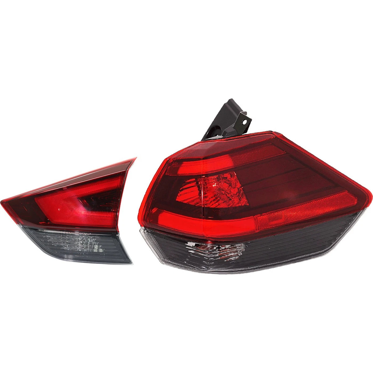Tail Light Set for Nissan Rogue (2018–2020) Right Inner Outer Clear/Red Halogen