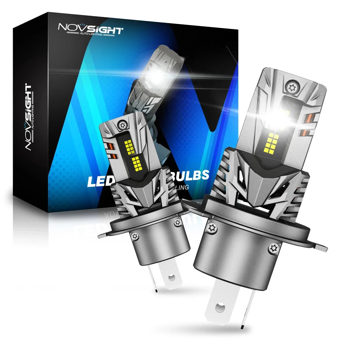2pcs LED Headlight Bulbs H4 9003 HB2 for High Low Beam - 6500K White