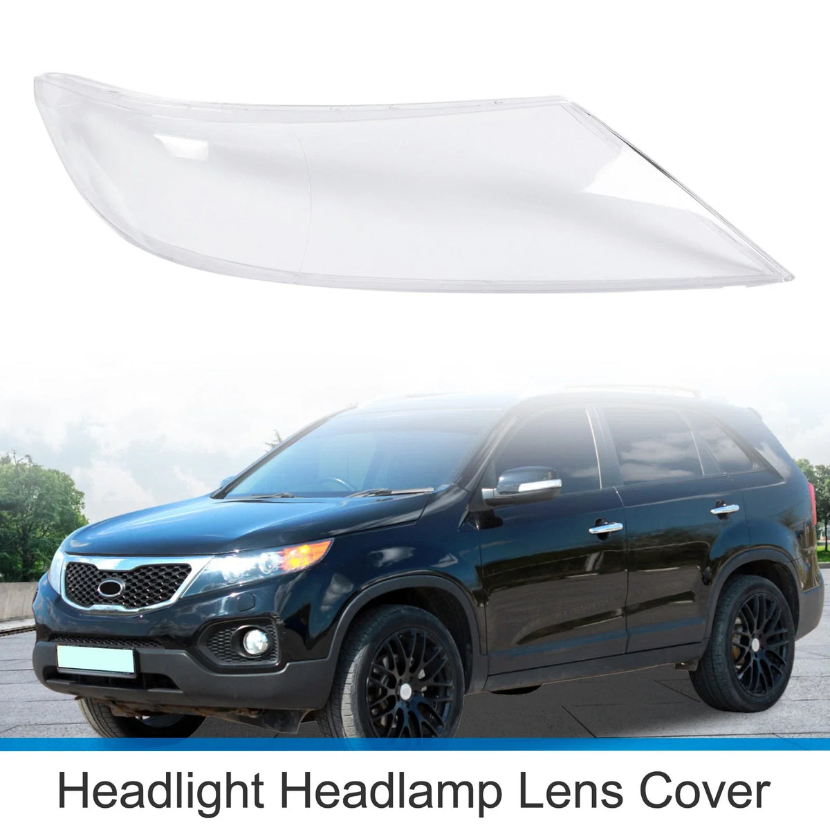 Headlight Lens Cover for Kia Sorento (2009–2012) PC Clear