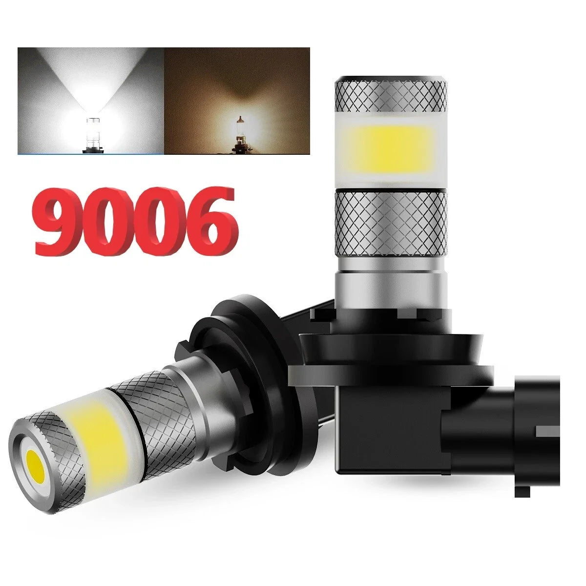 Universal 2X 9006 LED Brake Tail Turn Signal Light Bulb 3600LM