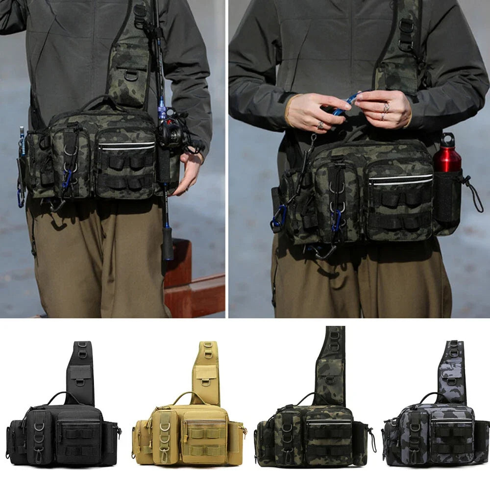 Hunting and Fishing Tactical Chest Bag - Military Camo Design