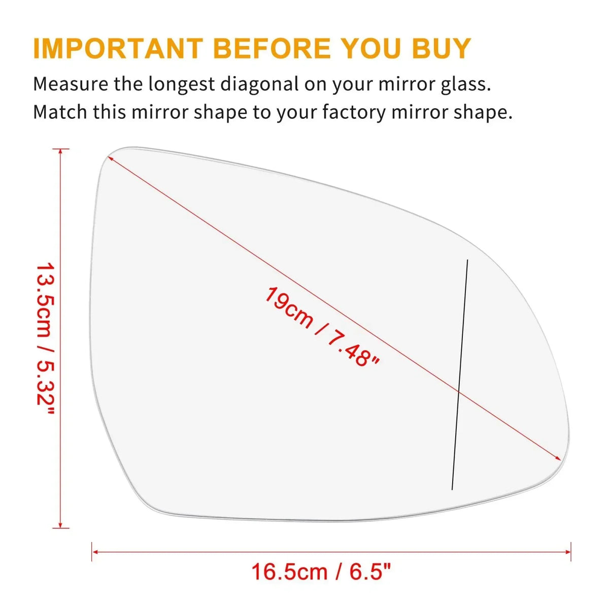 Right Heated Rearview Mirror Glass with Backing Plate for BMW X5