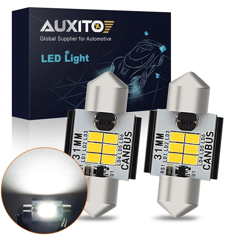 AUXITO 31MM CANBUS LED Bulb for Car Interior Map Lamp Dome (6000K)