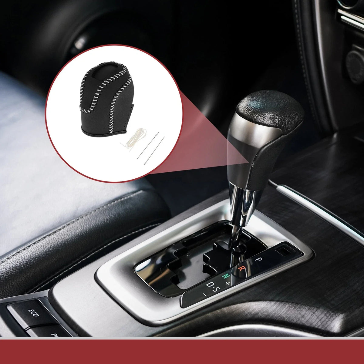 1Pc Gear Shift Knob Cover for Volkswagen Taos (2022–2023) Black Beige