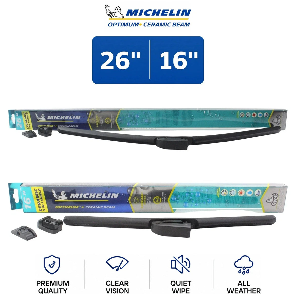 Ceramic Wiper Blade Set 26"/16" for Mazda 5 (2006–2015) - 2 Pack