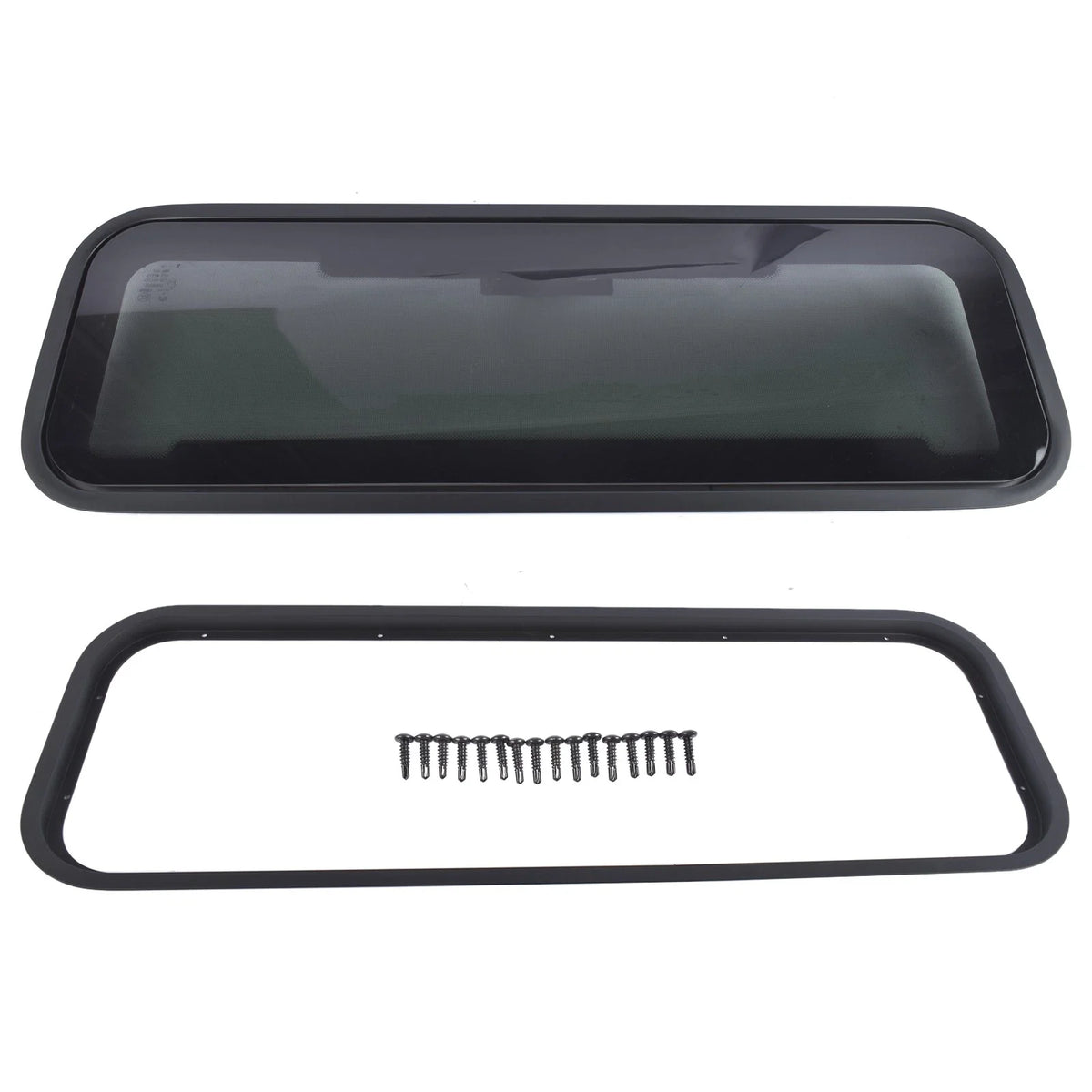 33.5"W x 10.5"H Tinted RV Window & Net Screen for 2" Thick Wall