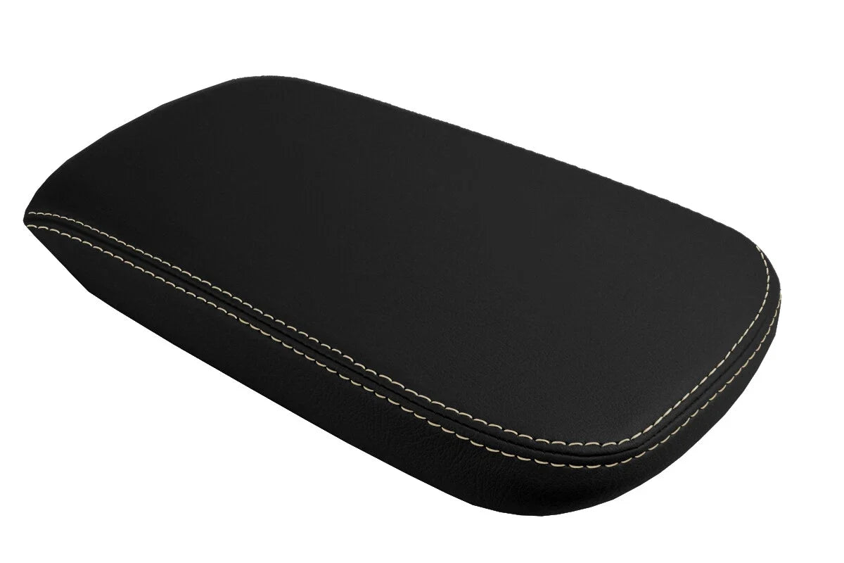 Leather Console Lid Armrest Cover for Chrysler 200 (2011–2014) Beige Stitch