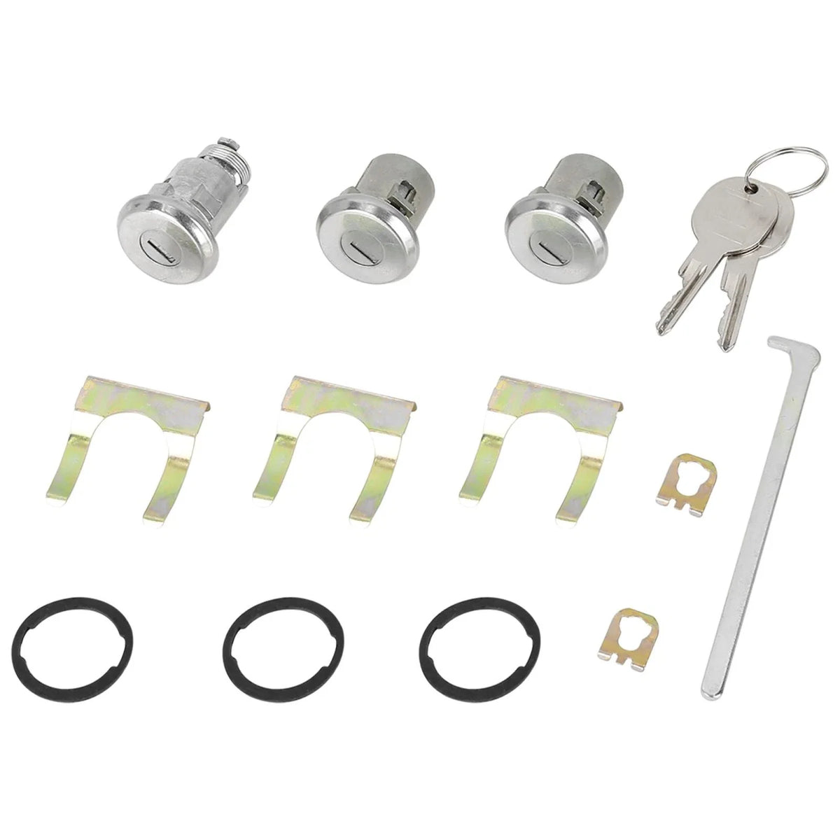 Door Lock Cylinder Set with 2 Keys for Buick Chevy Pontiac
