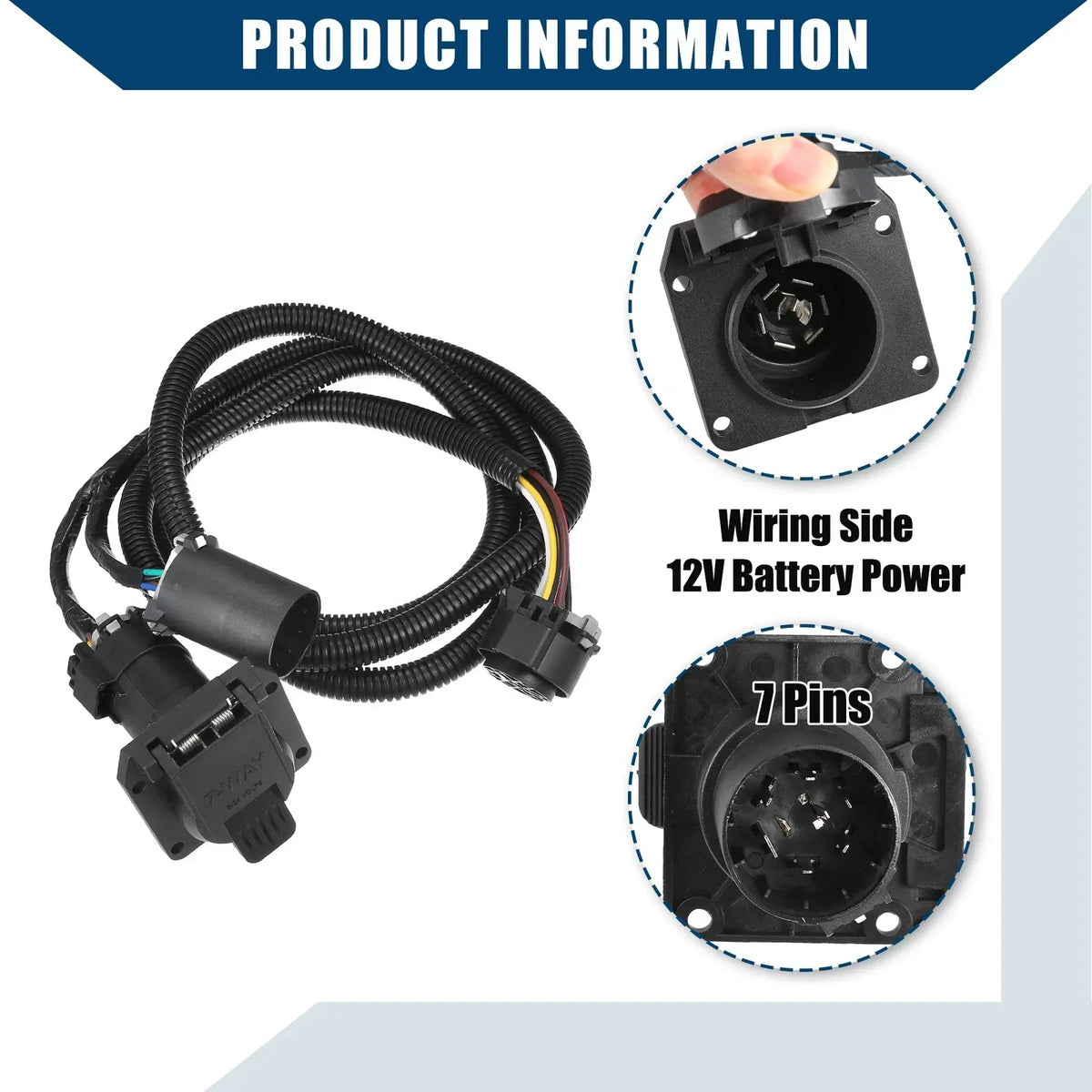 Trailer Wiring Harness Connector 7-Pin for Chevy Dodge Ram