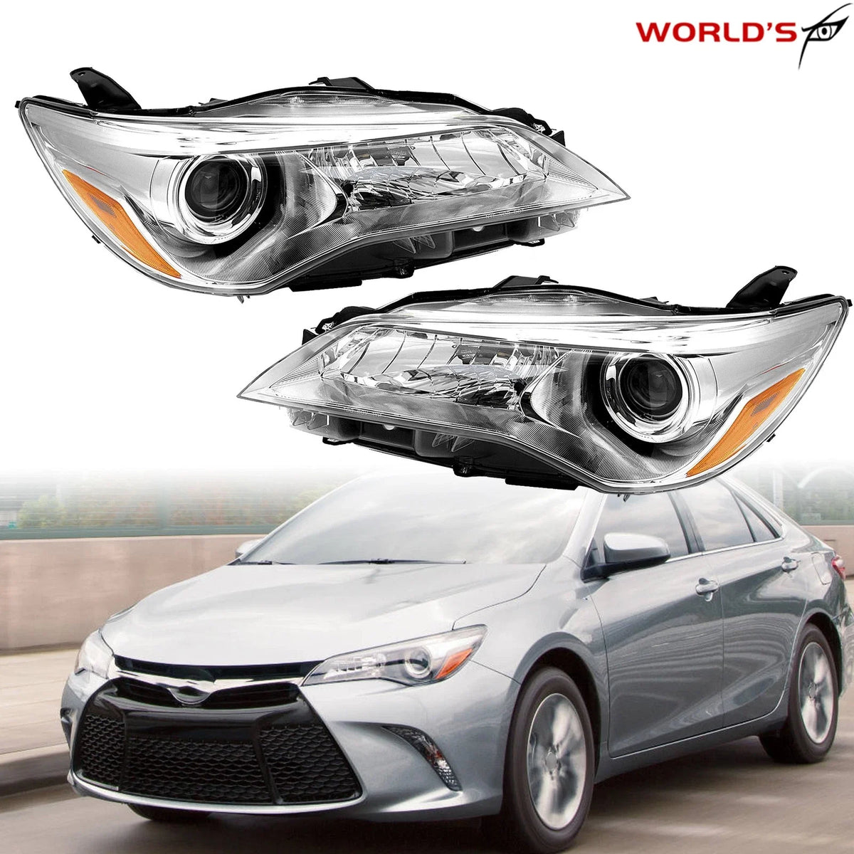 Headlights for Toyota Camry LE SE (2015–2017) Halogen Pair