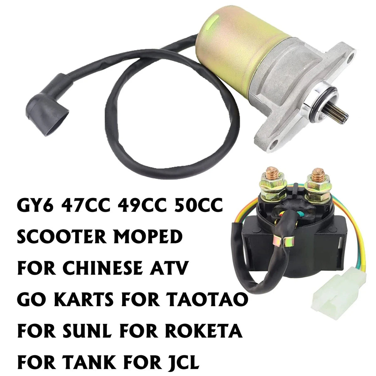 47cc-50cc GY6 Starter Relay for JCL Sunl Roketa Tank Scooter Moped