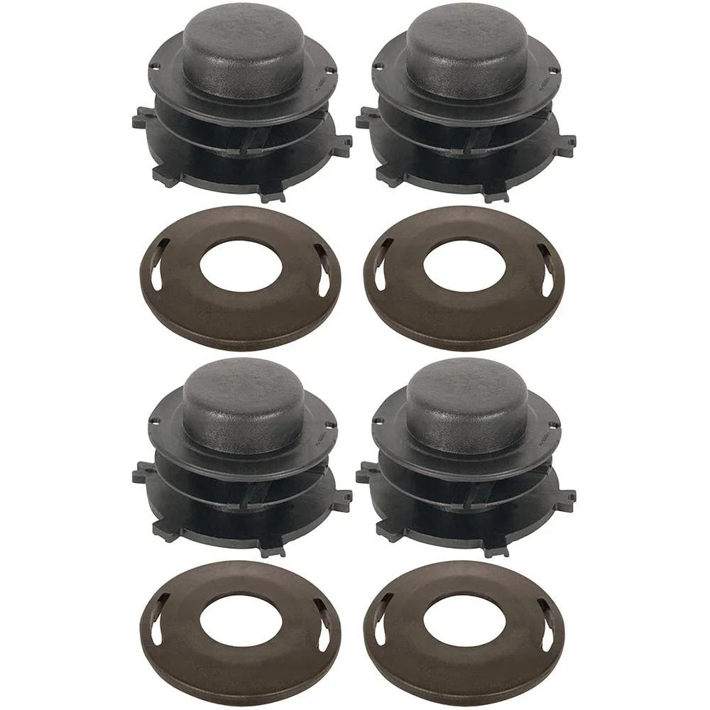 Set of 4 Spool & Cap Combos for Stihl FS 55 80 90 100 110 120 130 (25-2)