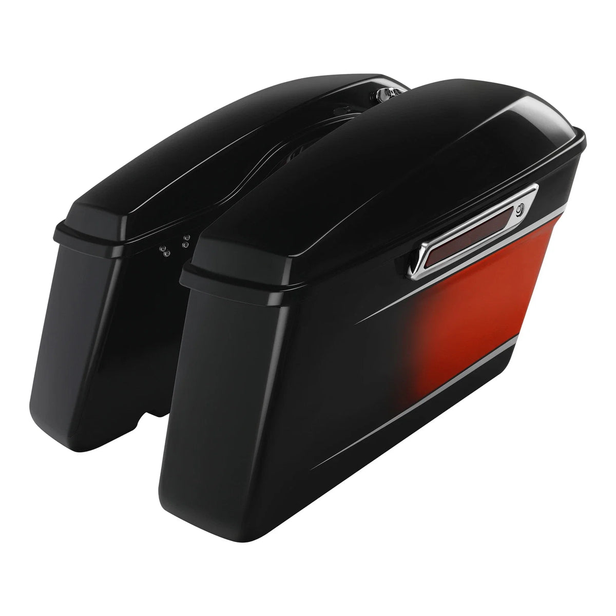 Hard Saddlebags for Harley Touring Glide 2014-2024 - Sunset Orange/Black Fade