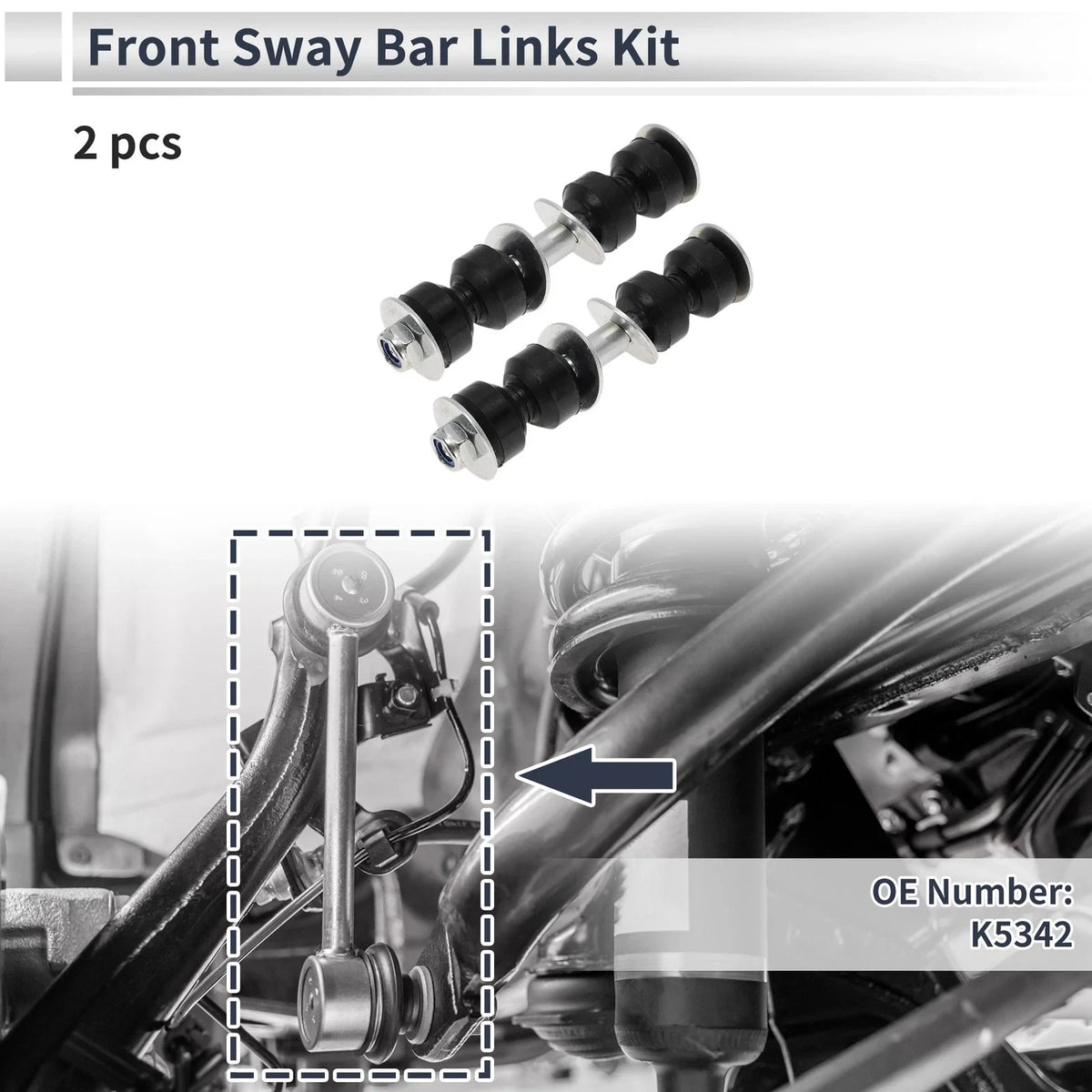 Set of 2 Front Stabilizer Bar Links for Buick Allure (2005–2009) No.K5342