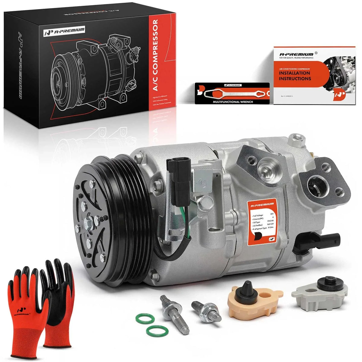 A/C Compressor with Clutch for Ford Edge (2019–2024) Lincoln Nautilus (2019–2023)
