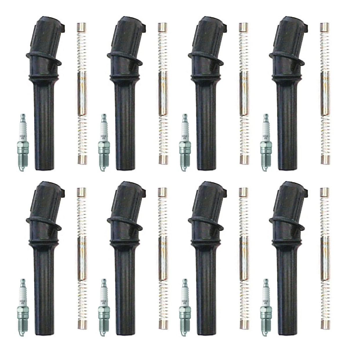 Set of 8 NGK V-Power Spark Plugs & Denso Coil Boots for Crown Victoria F-150 V8 (1992–2011)