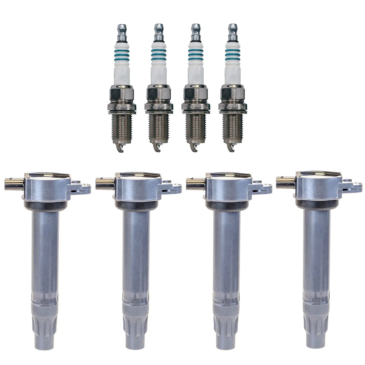 Set of 4 Ignition Coils & Iridium Spark Plugs for Dodge Jeep Chrysler (N/A)