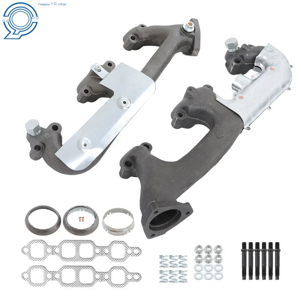 Pair of Exhaust Manifolds with Heat Shield for Chevrolet GMC C1500 K1500 (1988–1995)
