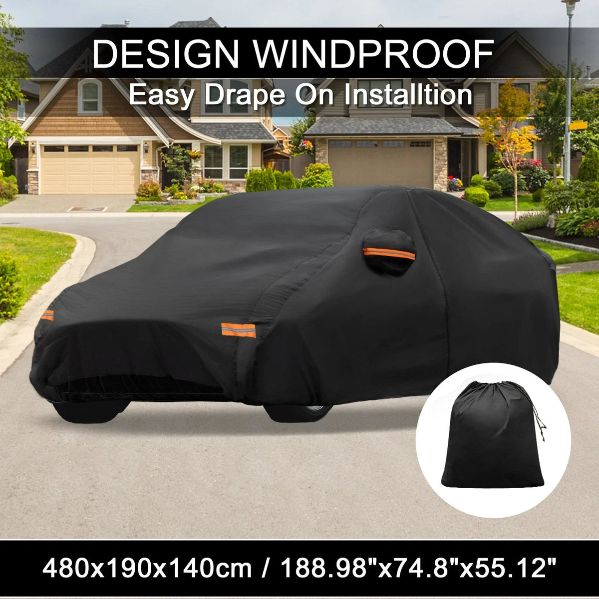 Waterproof 210D-PU Car Cover for Kia EV6 (2021–2023) with Driver Door Zipper
