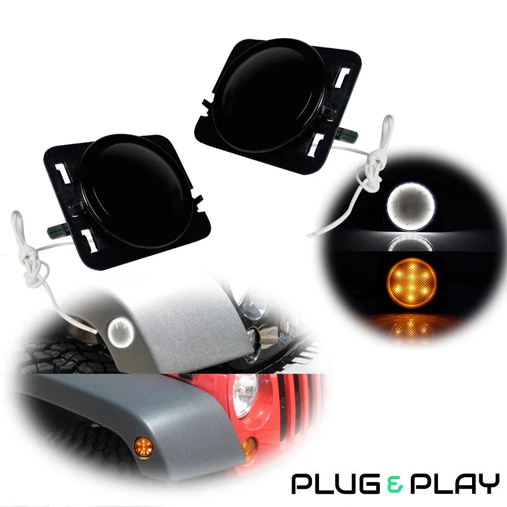 LED Side Marker Turn Signal Lights for Jeep Wrangler JK (2007–2018)
