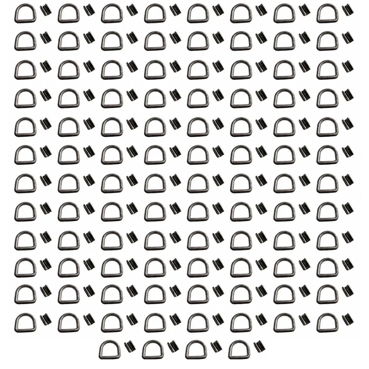 Set of 100 D-Ring Tie-Downs for Flatbed Truck/Trailer (5/8")