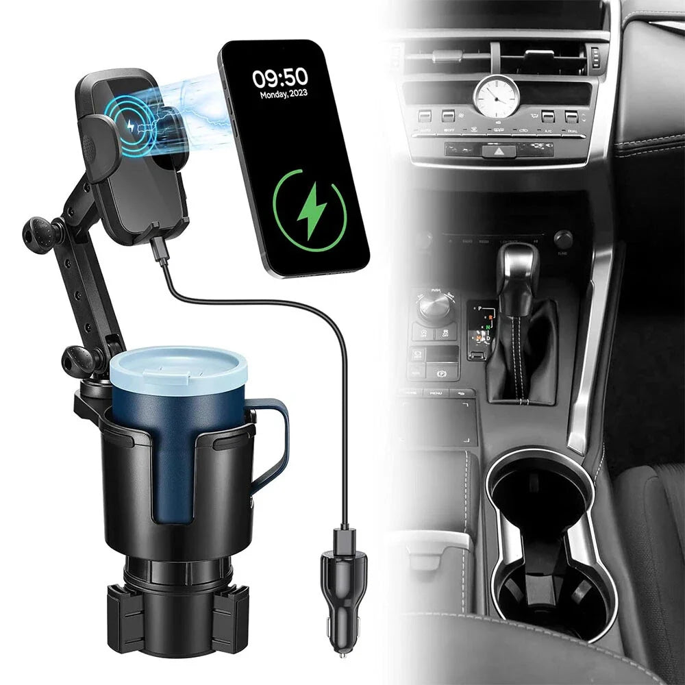 Wireless Charger Cup Holder 15W for Ford Escape (2017–2020)