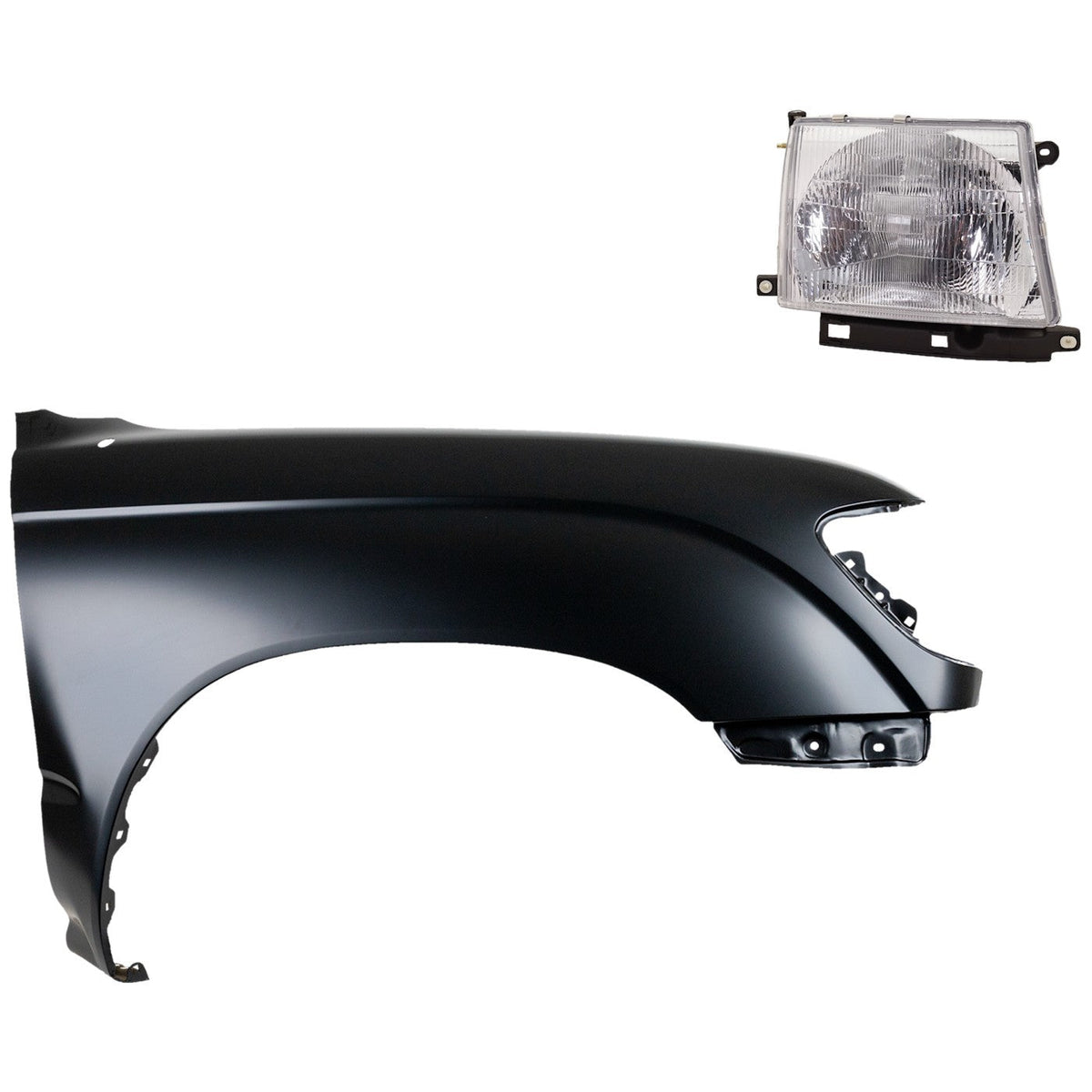 Fender and Headlight Assembly, Primed, Passenger Side for Tacoma 1997-2000