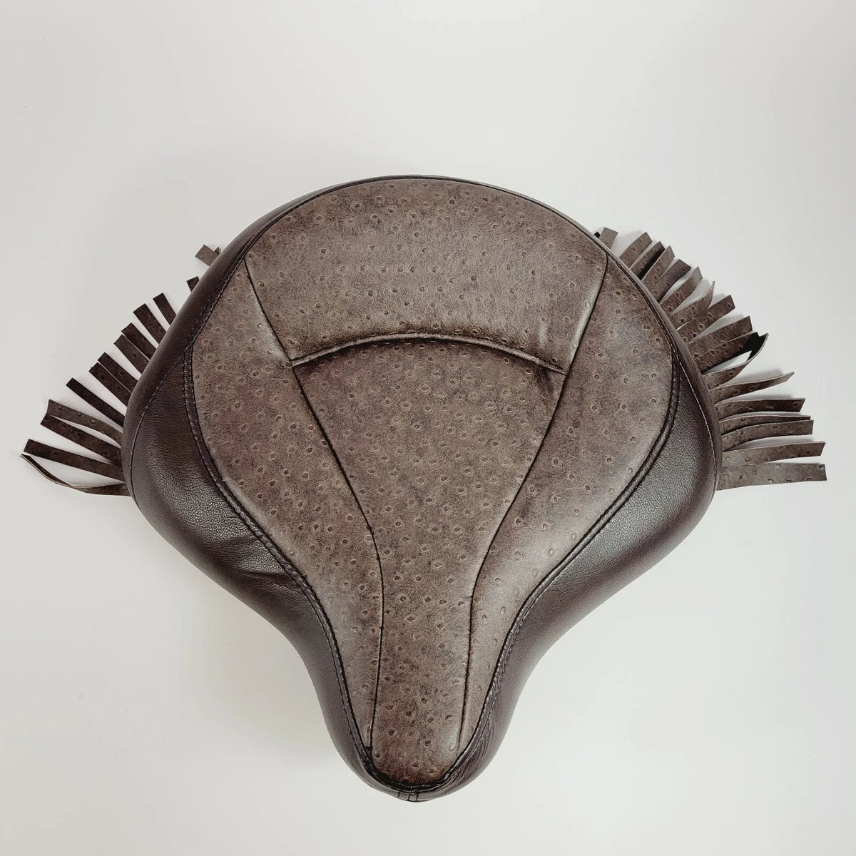 Brown Studded Ostrich Police Solo Seat for Harley-Davidson 1997-2008