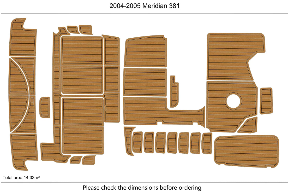 EVA Foam Teak Deck Floor Mat for Meridian 381 (2005)