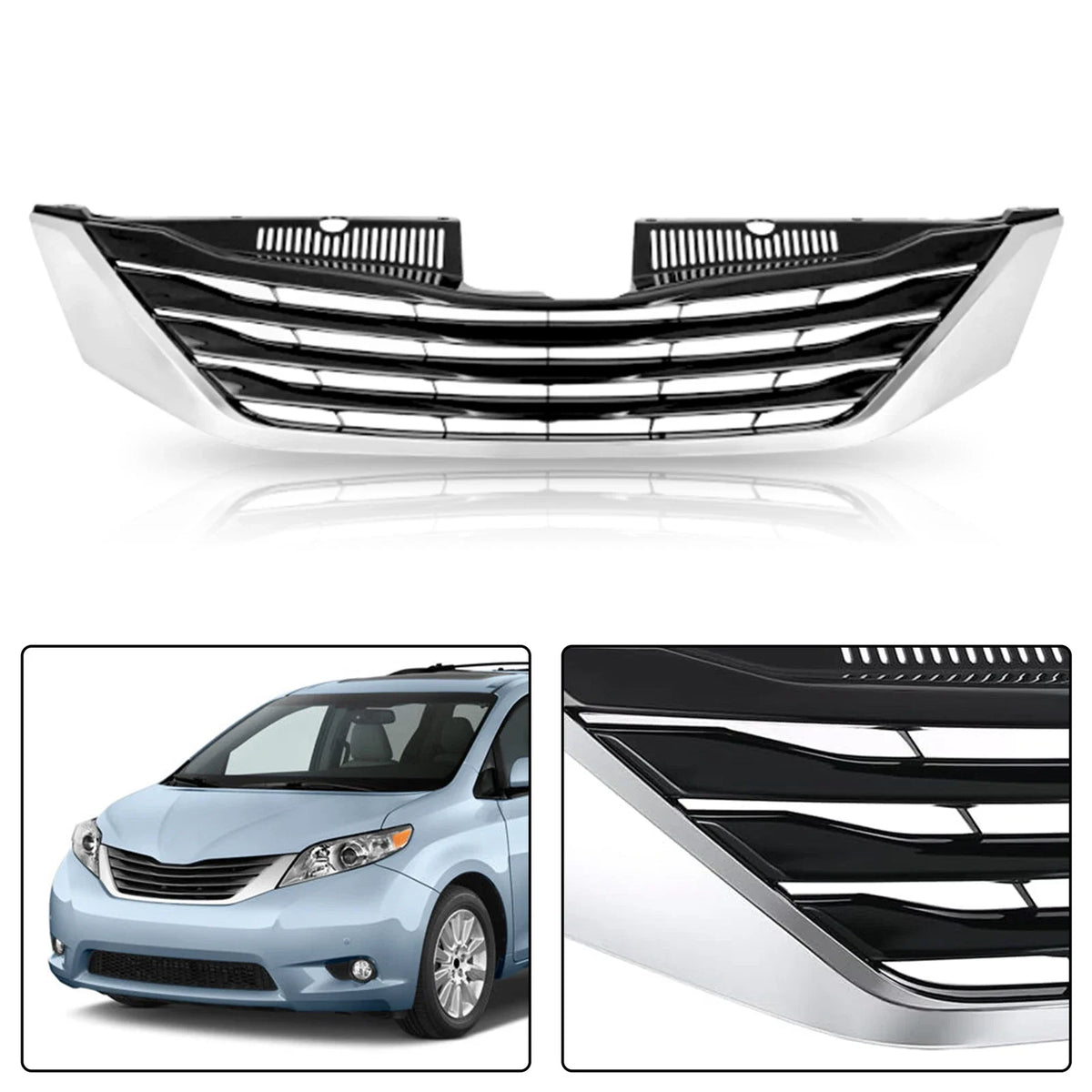 Chrome Front Upper Grille for Toyota Sienna (2011–2014)