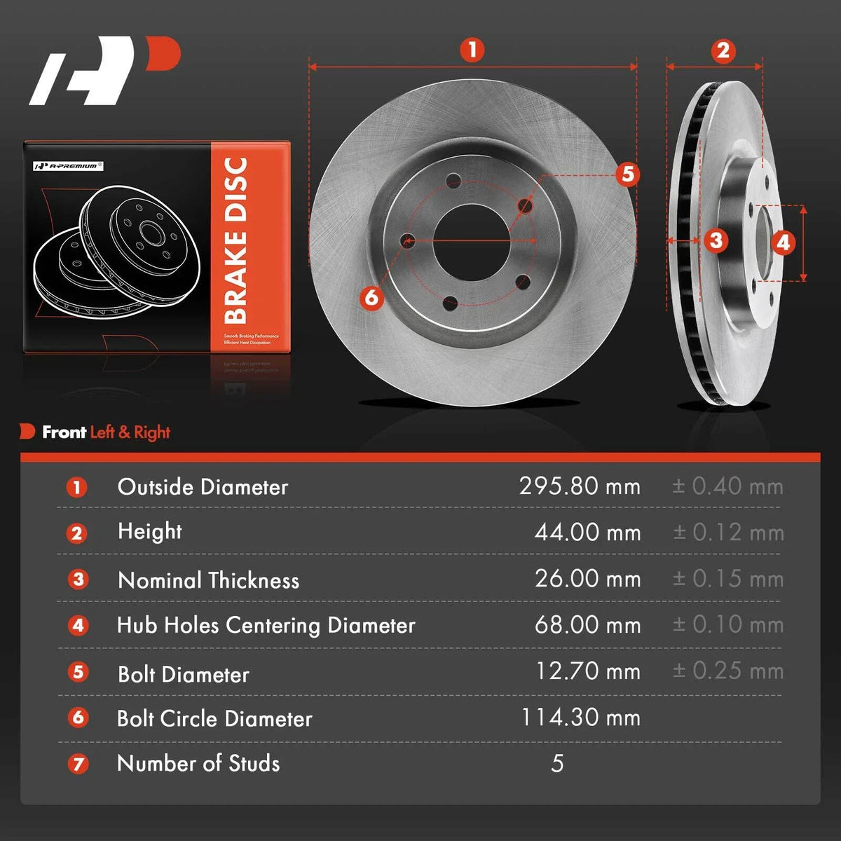 Front Disc Brake Rotors for Rogue (2008-2017) & Sentra (2007-2012)