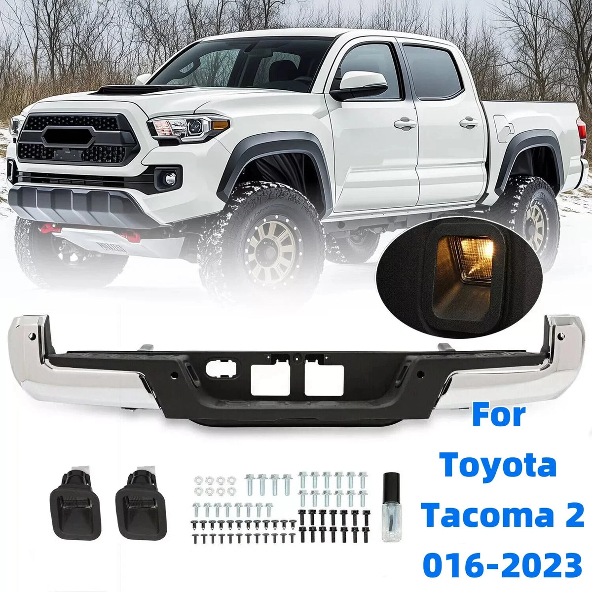 Rear Bumper Assembly with Sensor Hole for 2016-2023 Toyota Tacoma